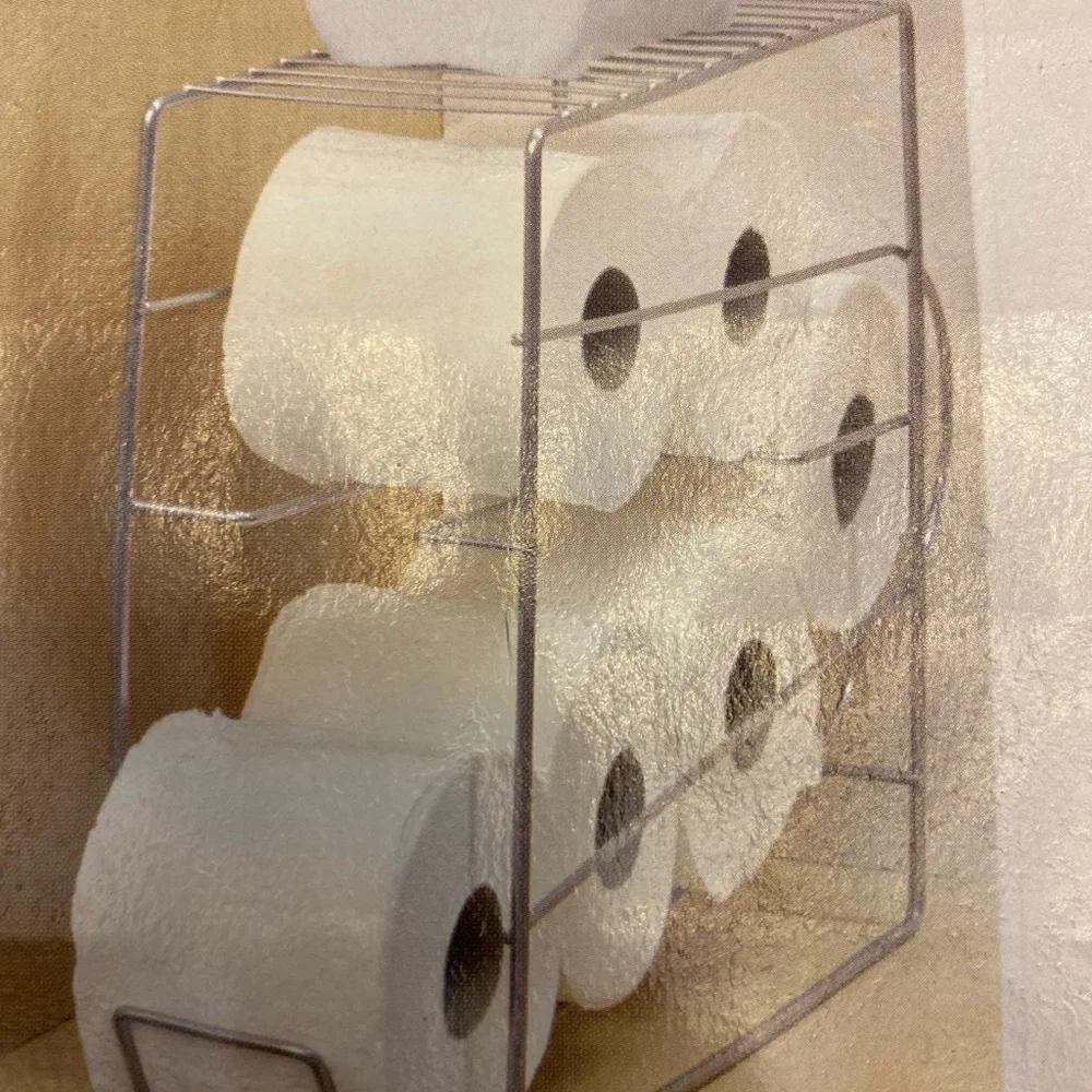 Toilet tissue dispenser, with shelf.